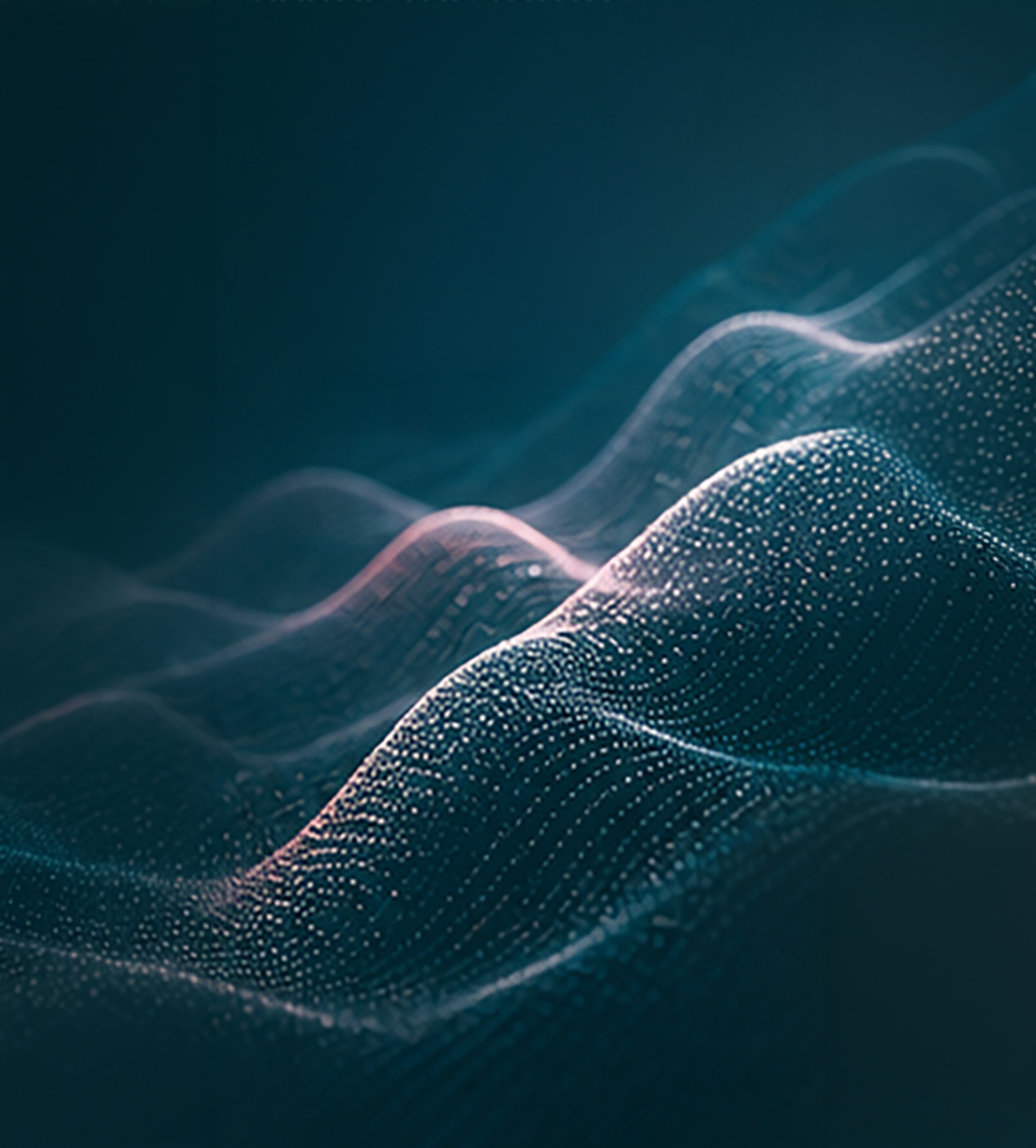 Abstract data visualisation of flowing particle waves